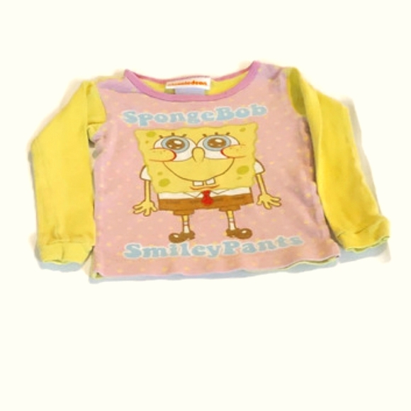 Nickelodeon Other - 🍭🦖Nickelodeon SpongeBob pj top pink yellow 18m